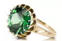 Emerald Or jaune 8 carats Anneau Vintage vrc035x-em Art Deco Bijoux de l’URSS, style russe